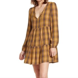 New nordstroms abound Plaid Print Tiered Dress ABOUND sz women's plus size fall